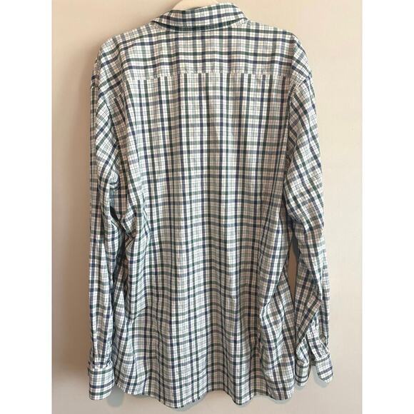 Barbour Tailored Fit Long Sleeve Plaid Button Down Shirt Size XXL Blue Green - Picture 5 of 5